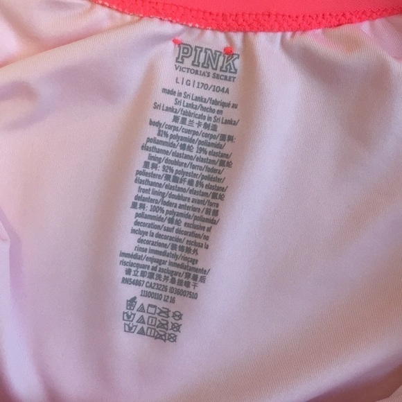 Neon Pink One Piece Swimsuit Cheeky VS Size Large Low Back Lattice Detail Barbie - Picture 8 of 9